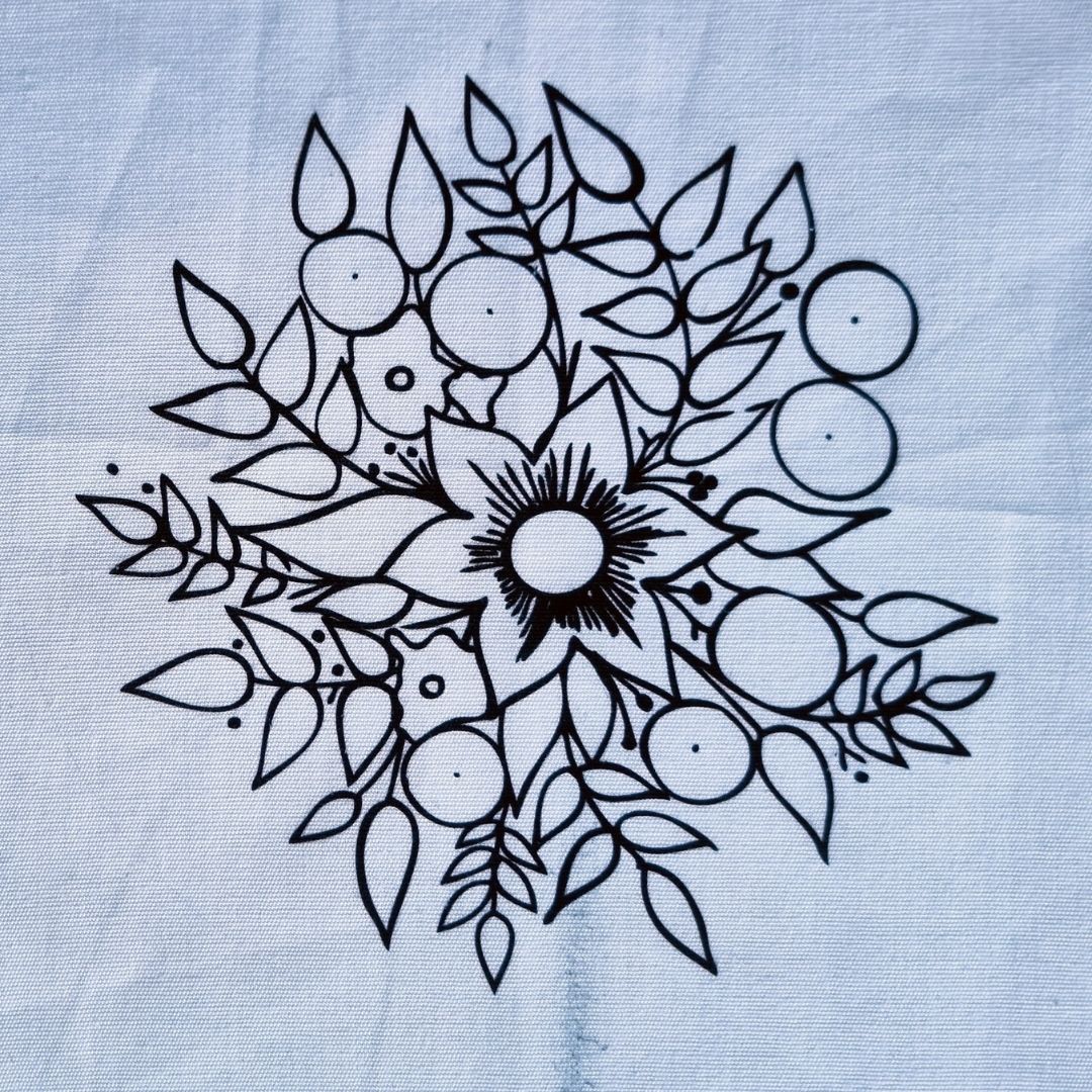 Telas medida 25x25cm.