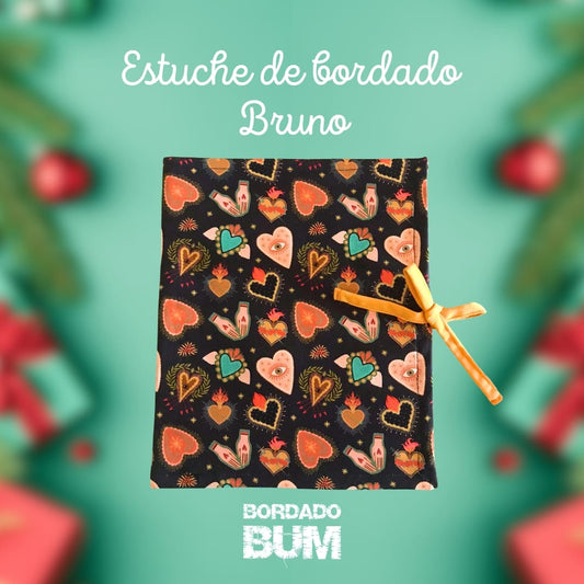 Estuche Bruno  / Corazones fondo negro